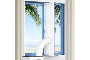 URBANWAVE Klimaanlage Fensterabdichtung,400CM Fensterabdichtung für Mobile Klimageräte,Wasserdichter Hot Air Stop für Wäschetrockner, Ablufttrockner,Double Zip für Dachfenster, Flügelfenster