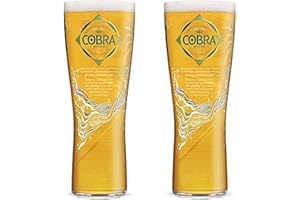 GarageBar Cobra Glass | Vaso de cerveza | Producto oficial | Viene con 2 alfombrillas de goteo de cerveza (2, pinta/20 onzas)