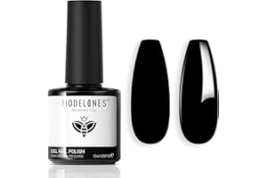 Modelones Lakier do paznokci UV, czarny, 15 ml, żelowy, Soak Off do lampy UV, trwały, DIY