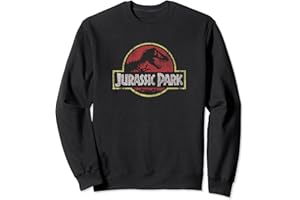Jurassic Park Classic Retro Red Distressed Logo Sweatshirt