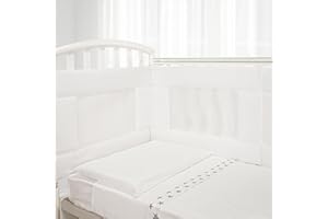 Babysanity - Paracolpi Lettino Ad Alta Traspirazione Dotato Di Sistema Baby Air Mesh Il Paracolpi Culla Morbido ma Consistente Garantisce al tuo Bambino un Ambiente Sicuro per la Nanna (Bianco)