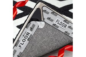 GORILLA GRIP Rug Gripper Pads Keep Area Rugs Corners from Curling, No Damage Reusable Double-Sided Stickers, Holds Down Carpet in Place on Hardwood Floors, Grips Tile Floor, Holiday Home Decor 8 Pcs