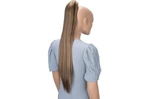 CAISHA 70cm Postiche Natte Queue De Cheval Extensions De Cheveux Raide Mélange Blond Brun H168