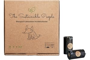 The Sustainable People 270 Sacchetti biodegradabili per deiezioni canine - Prodotto certificato OK compost HOME - 100 % compostabili naturalmente e biodegradabili - Grandi ed extra spessi