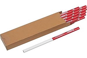 ‎MEISTER Meister Zimmermannsbleistift-Set 15-teilig - 240 mm Länge - Ovale Form - Mittlere Härte - Ideal zum Anzeichnen & Markieren - rot & weiß / Markierungswerkzeug / Baubleistift / 9446700