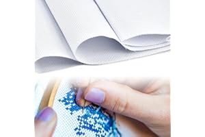 DIKEBAO 59 by 39Inch 11 Count Aida Cloth Cross Stitch Large Fabric Reserve Aida Cloth White Cross Stitch Cloth Stitch Large Fabric Embroidery Cloth for Needlework DIY Embroidery Decoration (1 x 1.5m)