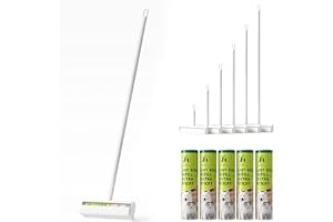 Foyer Nuage 9.5'' Large Lint Roller for Pet Hair with 6 Extendable Handle and Dust-Proof Cover * 5 Refills 300 Sheets, Long Handle Lightweight Extra Sticky Heavy Duty Mop for Cleaning Carpet Floor