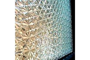 ‎CINBEE Cinbee 3D Fensterfolie Selbsthaftend Blickdicht 30x300 cm, Selbstklebende Sichtschutzfolie Fenster, Dekorfolie Fenster Blickschutz, Statische Fensterfolie Muster Vintage Retro