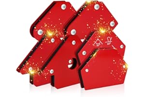 RAINPOP 6 Stück Schweißmagnet, Starker Magnet-Schweißwinkel mit 25lbs Haftkraft, Magnetwinkel Winkelmaße 30°, 45°, 60°, 75°, 90°, 135 °, Schweissmagnet zum Heften, Schweißzubehör Winkelmagnet zum Heften