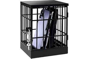 Gemaxvoled Handy-Gefängnis-Schloss-Box, Handy-Sperrbox abschließbarer Käfig für Klassenzimmer Familienzeit Party (schwarz)