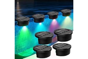RECITEM Lot de 4 lampes solaires flottantes pour piscine - Éclairage LED - Éclairage de bassin étanche - Pour piscines enterrées et piscines enterrées - Accessoires de piscine - Décoration extérieure (lumière