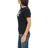Calvin Klein Jeans Core Monogram Logo Regular Fit Tee Maglietta, CK Black, Medium Donna