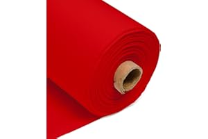 100% Cotton Fabric 60 Inch 150cm Wide 150GSM Material for Sewing, Dressmaking, Quilting, Curtain Linings, Pillowcases & Totes Fabric by The Half Metre by Discount Fabrics LTD(Red, 1m)