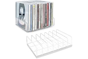 BDBFPAN 2 Stück CD Ständer, CD Regal, CD Halter Schallplattenständer, Transparent Und Geräumig, CD Rack Für Sammler Und Spieler, Praktischer Medienspeicher