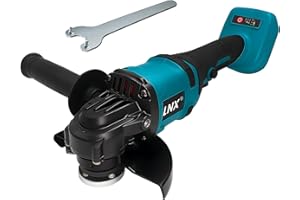 L1NXIXI Akku-Winkelschleifer 125 mm, Akku Flex für Makita 18V Akku, 8500U/min, 3 Geschwindigkeiten, Akku-Schleifer mit Rutschfester Griff, zum Schleifen, Schneiden und Polieren (Ohne Akku)