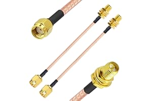 Kaunosta Cable de Antena WiFi RP-SMA Macho a RP-SMA Hembra RG316 FPV Antena Externa 6 Pulgadas 15 cm para enrutador WiFi Wirelesse Transmisor AV TP Link Dlink Compatible con Netgear Belkin 2 Piezas