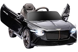 HOMCOM Bentley Bacalar Licensed, 12V Kids' Electric Ride-On with Remote Control, Battery Powered Electric Car for Kids with Suspension Wheels, Horn, Lights, for Ages 3-5 Years - Black