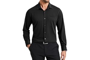 Enlision Chemise habillée à Manches Longues pour Homme Extensible sans Repassage avec Boutons sans Plis Coupe Classique pour Affaires Formelles avec Poche