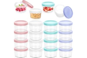 Starvortex 16 Pezzi Contenitori Ermetici per Alimenti Piccoli, 200ML Riutilizzabili Contenitori per Freezer, Piccole Vaschette con Coperchi per Yogurt Pranzo, Sicura per Microonde e Congelatore