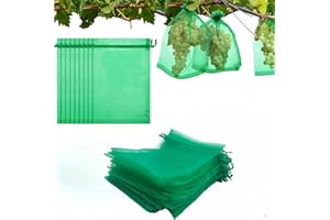 WUYUE HUA 50 sacchetti di protezione per frutta, 30 cm x 40 cm, con coulisse, rete da giardino, per uccelli, parassiti, per frutta, verdura, piante, fiori