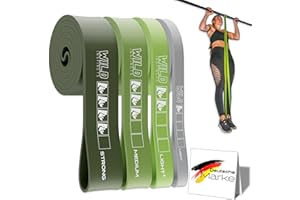 ‎WILD INSTINCTS Wild Instincts Premium Widerstandsbänder Krafttraining/Pull Up Band für Klimmzüge, Fitnessbänder Set/Resistance Bands Set/Gummiband Sport für Crossfit & Stretching +Tasche +Trainings App