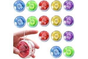 ZOYDP YoYo, 15 pezzi per bambini, JoJo, luminoso, YoYo per bambini con luce in plastica, luce JoJo, luce luminosa per bambini, per principianti, compleanni, feste, bomboniere, regali per aula, colori
