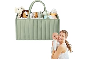 YELKOEYN Großkapazitäts Wickelorganizer - Tragbarer Wickeltisch Organizer, Hochwertige Praktische Baby Zubehör, Multifunktionaler Stauraum Windel Organiser, Wahl für Ausflüge Nappy caddy organiser Grün