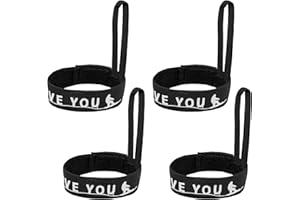 GOSKNOR 4 Szt Pasek Bezpieczenstwa do Rekawic Sportowych, Nylonowy Pasek do Rekawic Elastyczna Smycz do Rekawic Narciarskich Czarne Kajdanki do Rekawic do Zawieszania Rekawic