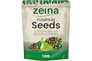 ZEINA LOVE OUR FOOD Zeina Pumpkin Seeds (1Kg) - Ready to Eat Naturally Gluten Free and Vegan Approved Raw Pumpkin Seed Kernels with Protein, Fibre, and Minerals
