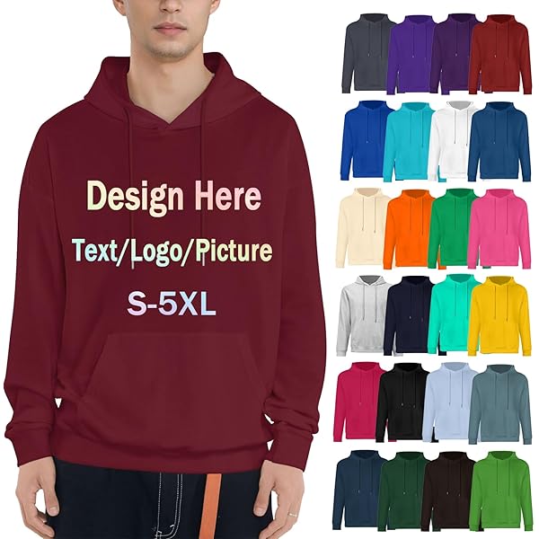 Vêtement Customisé Logo Sweat Personnalisable Yacheng - Ajoutez Vos Photos, Texte, Logo Devant Et Dos - Hommes Et Femmes Sweat Coton Confortable