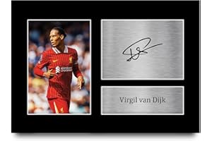 HWC Trading Artículos De Regalo De Virgilio Van Dijk Liverpool Imprimir Imagen La Autógrafos Para Los Aficionados Y Seguidores - A4