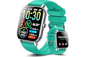 Ddidbi Reloj Inteligente Hombre Mujer con Llamada, 1,85" Smartwatch con 112 Modos Deportivos, Monitor de Ritmo Cardíaco y Sueño, 2 Correas, Impermeable IP68 Pulsera Actividad para iOS Android(Cian)