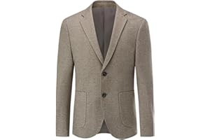Allthemen Blazer da Uomo Regular Fit 2 Bottoni Giacca da Abito Elegante a Quadri Formale Business d'Affari
