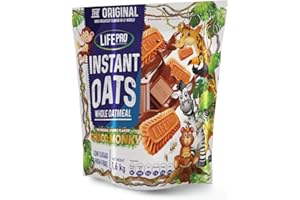 LIFE PRO NUTRITION Life Pro Fit Food Instant Oats Premium Choco Monky 1.6kg | Mejora rendimiento muscular y aporta aminoácidos esenciales |Deliciosa harina de avena con sabor a galleta caramelizada |