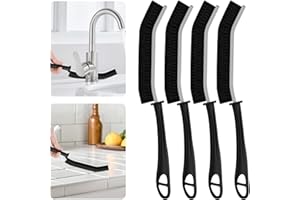 SXhyf Brosse de Nettoyage d'angle à Poils durs - Brosses Nettoyage Salle de Bain, Brosse de Nettoyage d'angle à Poils durs, Brosse à Joint Carrelage, Gadget pour la Maison et la Cuisine (4, Noir)