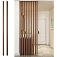 Wall Partition Room Divider Floor to Ceiling Wooden Slats - Screen Partition Post Living Room Simple Modern Entrance Restaurant Office Hollow Decor Column (Color : Wood 2Pcs, Size : 220cm/86.6in/7.2