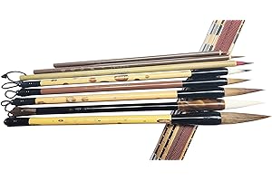 LUCASNG diandiandidi Chinese Brush, Writing Brush for Professional Calligraphy Kanji Japanese Sumi-e Drawing (8-Pieces Set)