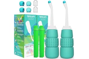 TONELIFE 2PCS Portable Bidet 350ml for Momwasher - Travel Bidet - Peri Bidet Bottle for Kids Ass Washing,Pregnant Women Cleansing,New Baby & Eldery,Camping,Outdoor - Handheld Bidet Sprayer for Toilet 12oz