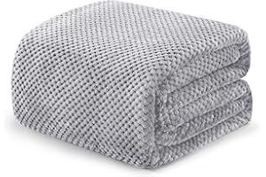 Exclusivo Mezcla Manta de Lana para Sofá, Manta de Cama Suave con Estampado Jacquard de Gofre, Adecuado para Cualquier Temporada, 220x240 cm, Gris Claro