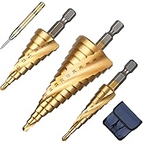 Set 3 Frese Coniche A Gradino HSS Con Rivestimento Titanio - Per Metallo E Legno - Foto 5