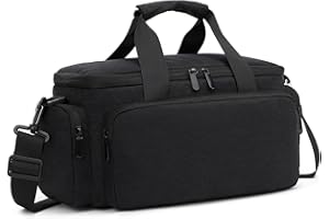 Andoer Torba na aparat fotograficzny, torba na aparat fotograficzny, na lustrzankę, odporna na działanie wody, odporna na uderzenia, ze zdejmowanymi ściankami działowymi i paskiem na ramię, czarny,