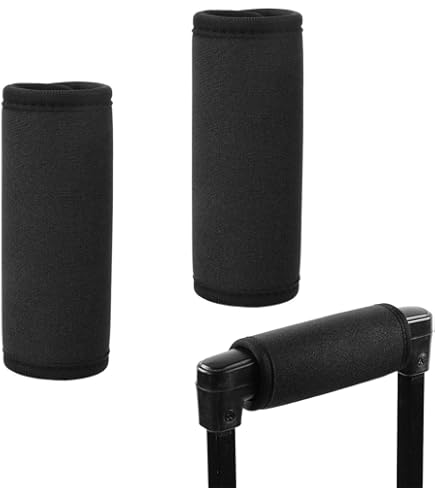 2 Coperture Per Maniglia Valigia In Neoprene - Morbide, Rimovibili, Per Zaini E Bagagli, Nero