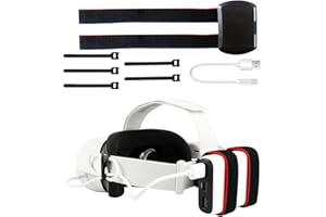 HMHAMA Universal VR Battery Fixing Strap for Quest /Quest2 /Quest3 /Quest3S /Vision Pro, VR Headset Power Bank Fixing Strap Bracket With Charging Cable, VR Charger Mount Holder Gaming Accessory