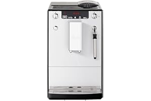 Melitta Solo & Milk Argent, Machine à Café à Grains avec Broyeur et Système d'Extraction des Arômes, Mode 1 à 2 tasses, Affichage LED, E953-102, 1400W