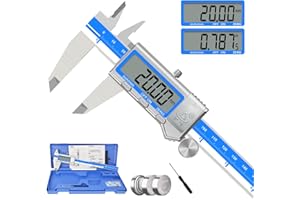 ACEMETER Digital Caliper 6 Inch Measuring Tool Stainless Steel Vernier Caliper Digital Micrometer with Large LCD Screen,Auto-Off Feature, Inch/Millimeter Conversion Measuring Tool Caliper (6 inch)