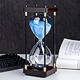 MAKINGTEC Hourglass Timer, 30 Minutes Sand Timer Vintage Wooden Men's Ladies Quiet Clock for Home Office Kitchen Wedding Decor Ornaments (Blue)