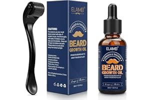 JSBNQRMZ Kit de croissance de la barbe,0,5 mm Dermaroller Pour La Croissance De La Barbe,Rouleau Pour La Croissance Des Cheveux Pour Les Hommes Et Les Vétérans,Outil De Soins,Stimule La Barbe,La Moustache