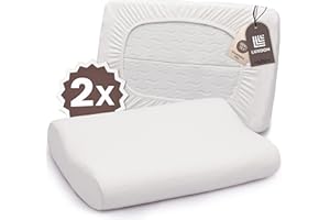 Luxoon Kissenbezug für Gesundheitskissen – 95% Baumwolle / 5% Elasthan, Atmungsaktiv und Hautfreundlich, Waschbar, Für Komfort und Hygiene 2er Pack 30-45 x 50-65 cm, Weiß