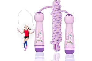 TZQFROCE 260cm Springseil Kinder mit Cartoon Holzgriff Verstellbare kinder Springseil 4 5 6 7 8 jahre Seilspringe Verstellbare Kind-er seilspringen für Jungen Mädchen Freunde Schule Rasen