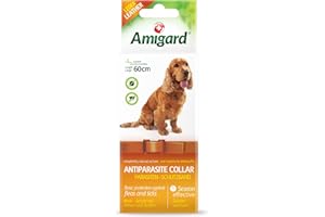 SOLNOVA AG Amigard Antiparasitenband für Hunde, 60 cm, wasserfest, zurückschneidbar, gegen Zecken, Milben und Flöhe, ohne Chemie für eine natürliche Fellpflege
